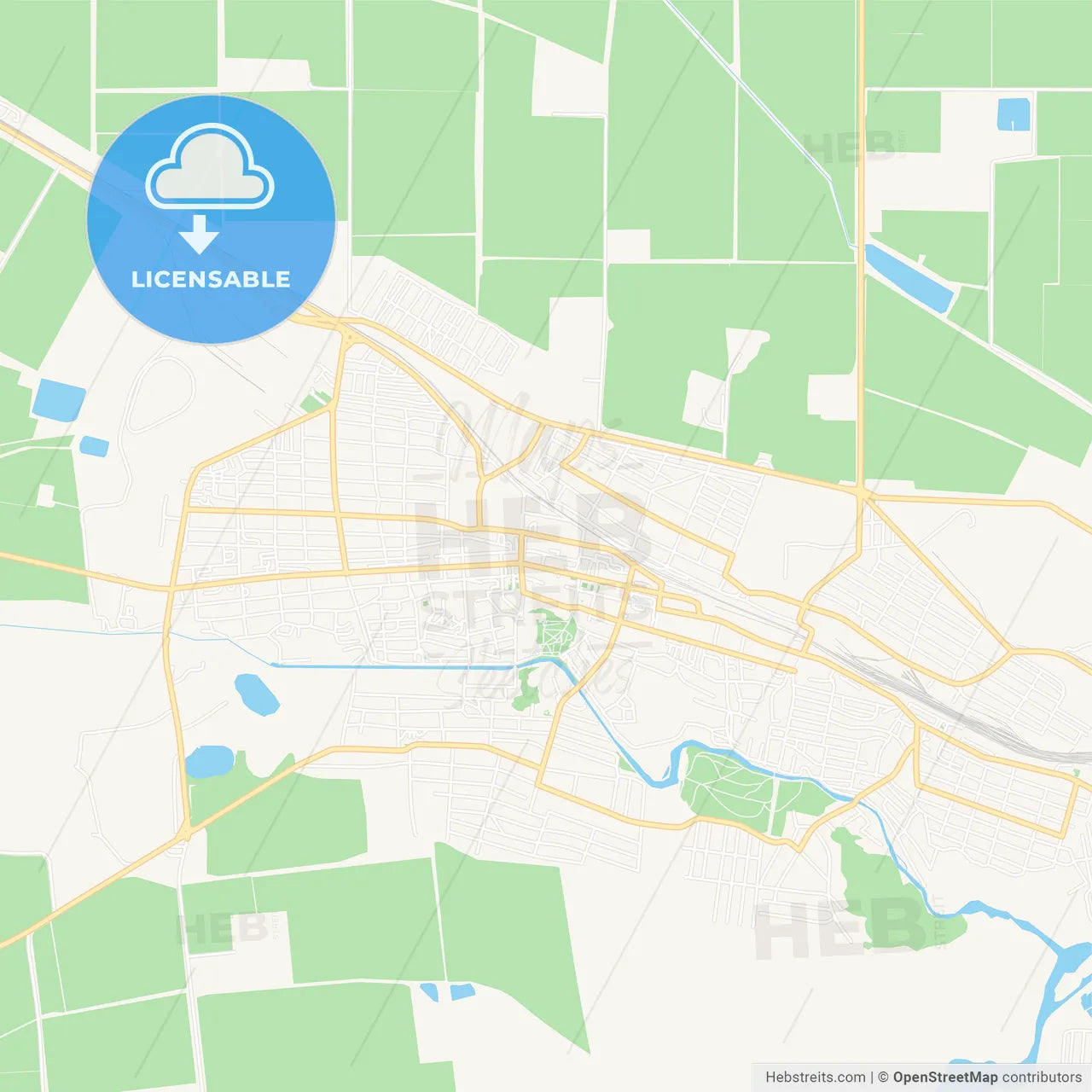 Prokhladny, Russia Vector Map - Classic Colors