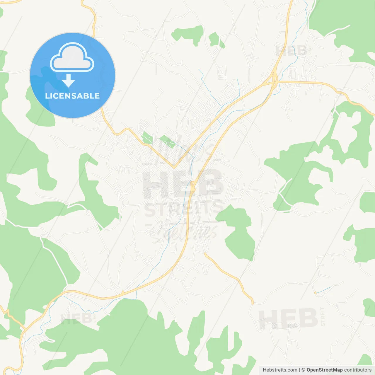 Gornji Milanovac, Serbia Vector Map - Classic Colors