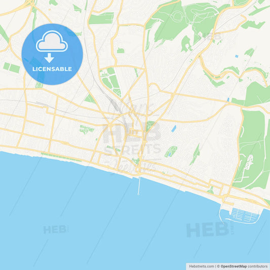 Brighton and Hove, England Vector Map - Classic Colors