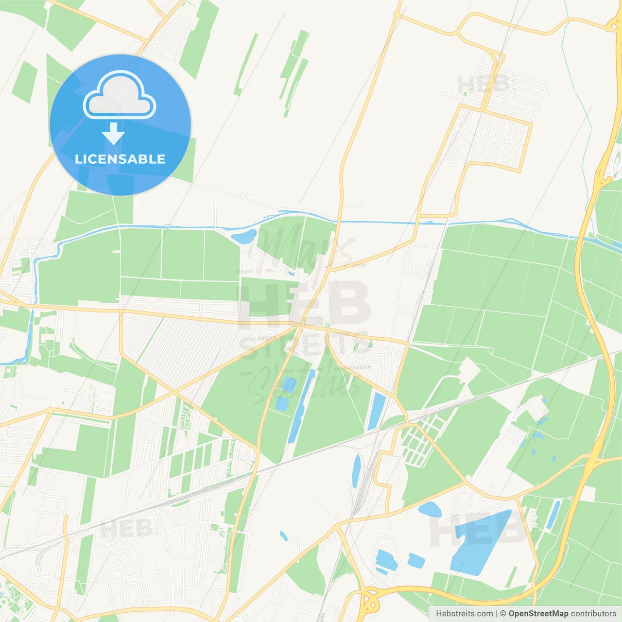 Gerasdorf bei Wien, Austria Vector Map - Classic Colors