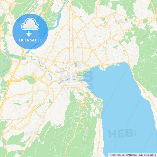 Annecy, France Vector Map - Classic Colors