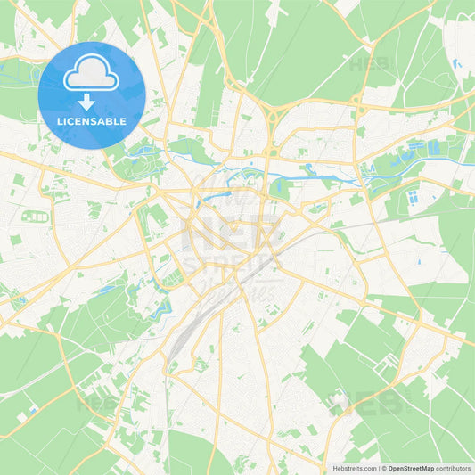 Arras, France Vector Map - Classic Colors