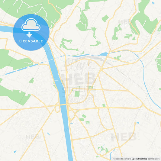 Agen, France Vector Map - Classic Colors