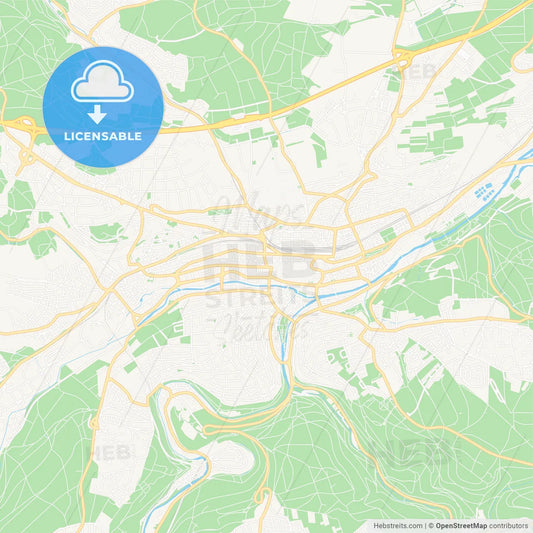 Pforzheim, Germany Vector Map - Classic Colors