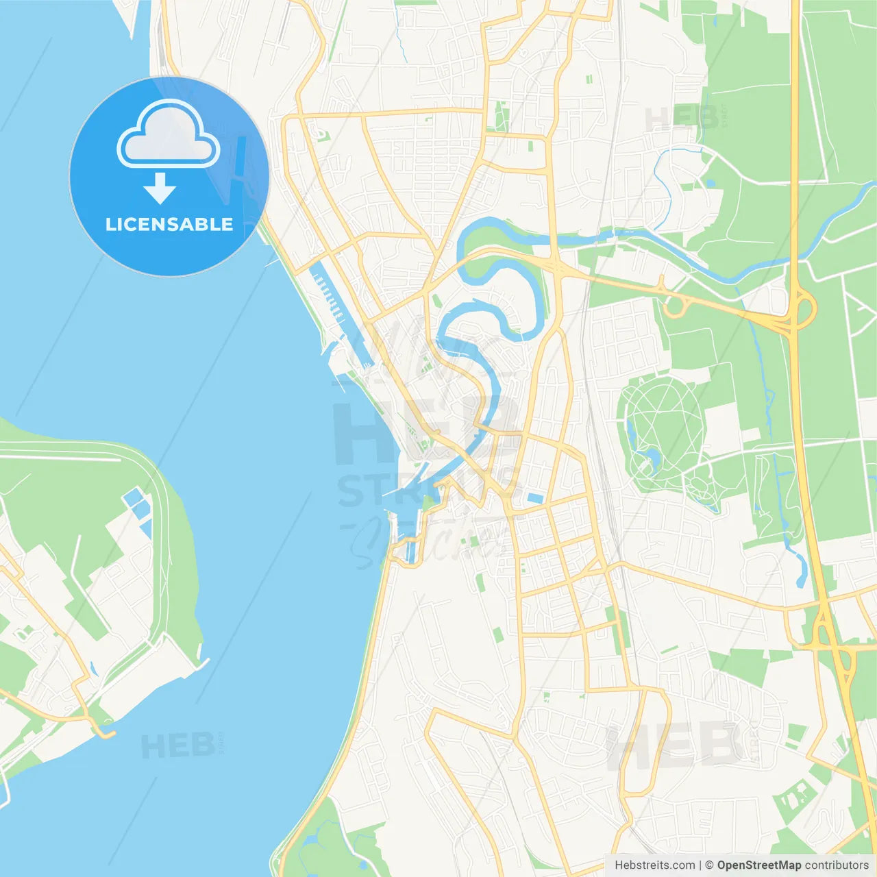 Bremerhaven, Germany Vector Map - Classic Colors