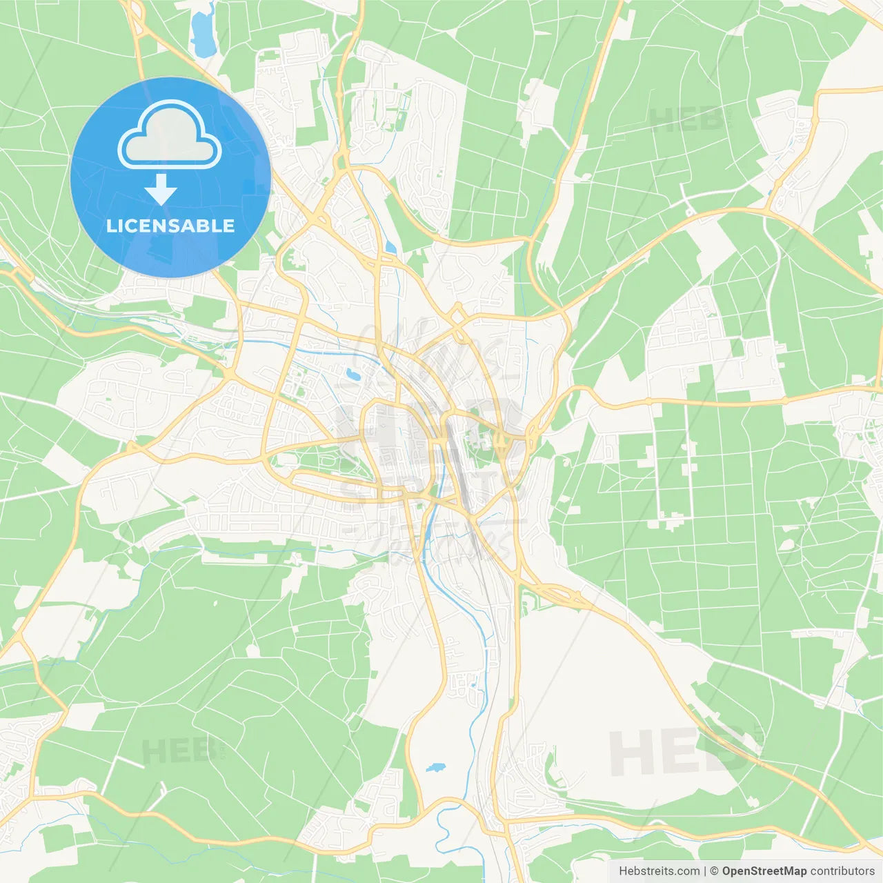 Villingen-Schwenningen, Germany Vector Map - Classic Colors
