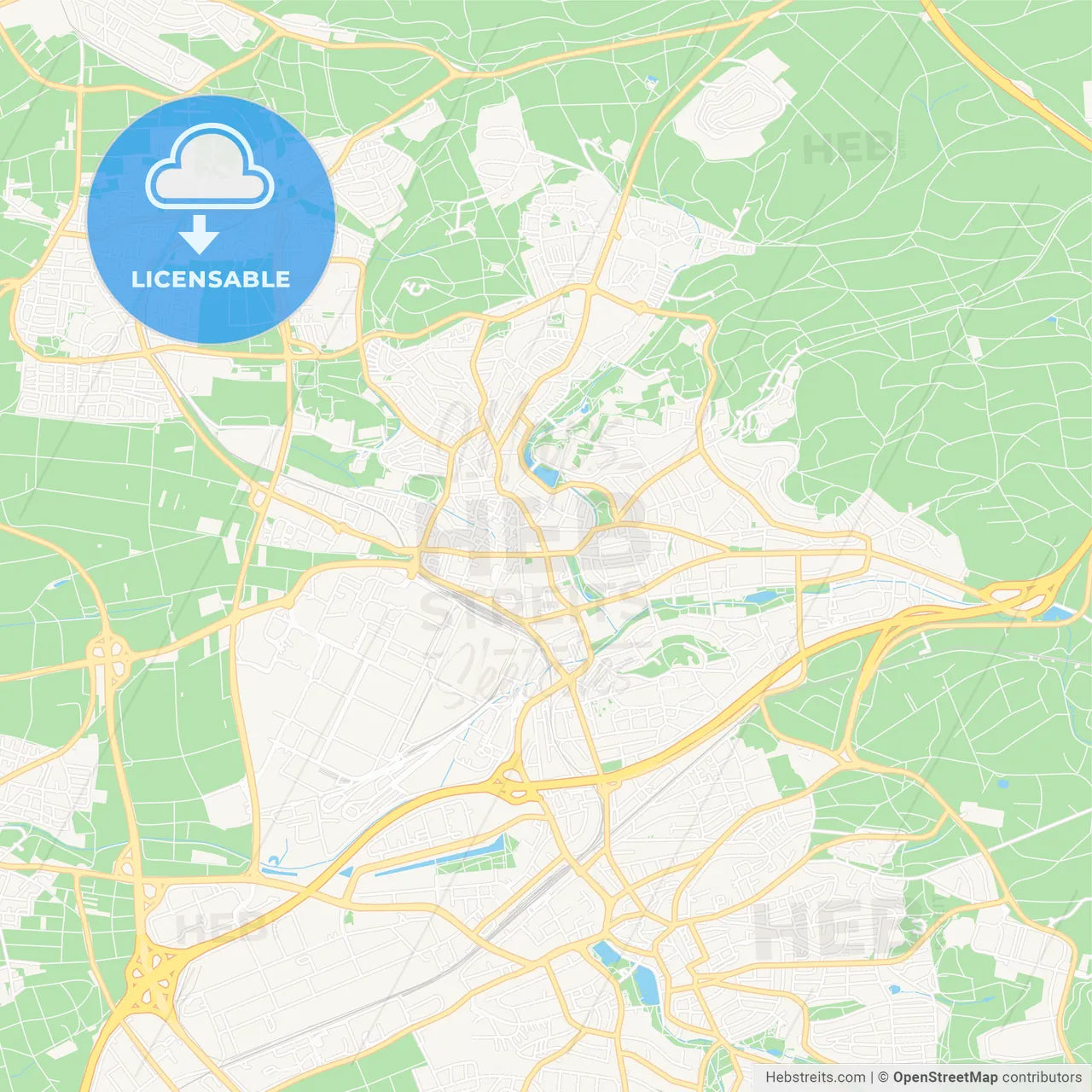 Sindelfingen, Germany Vector Map - Classic Colors