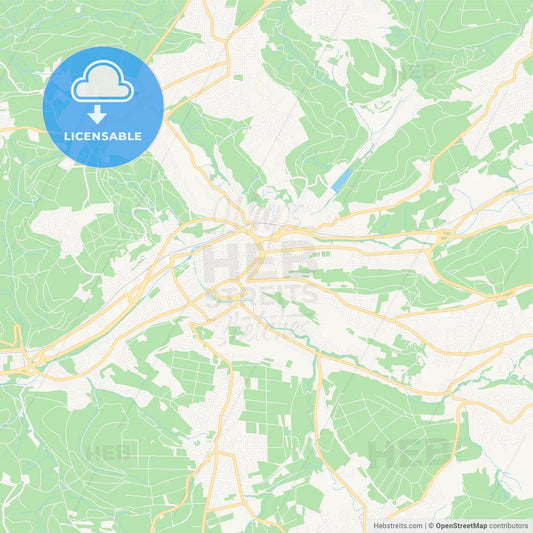 Schwabisch Gmund, Germany Vector Map - Classic Colors