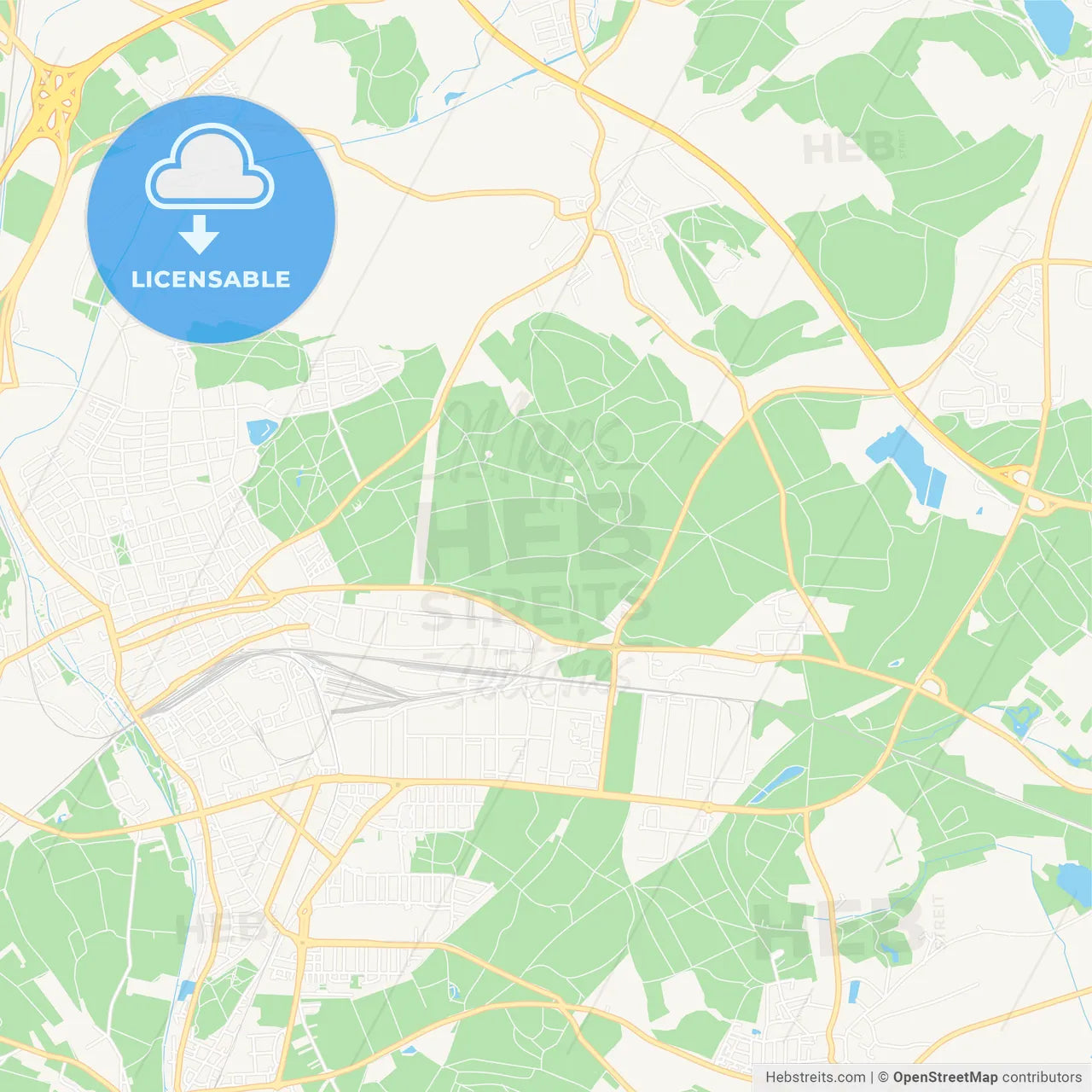 Singen (Hohentwiel), Germany Vector Map - Classic Colors