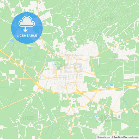 Melle, Germany Vector Map - Classic Colors