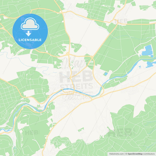 Rottenburg am Neckar, Germany Vector Map - Classic Colors