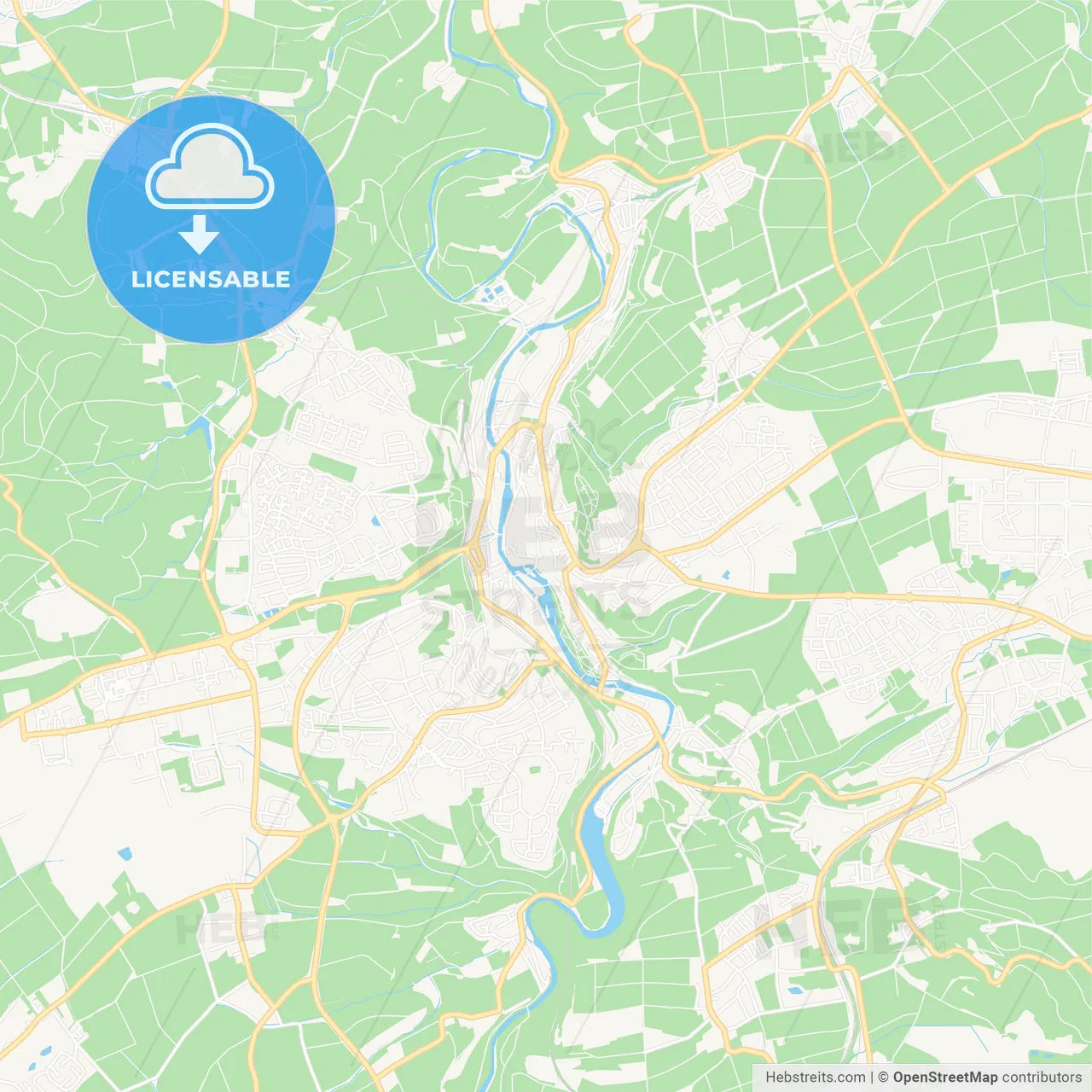 Schwabisch Hall, Germany Vector Map - Classic Colors