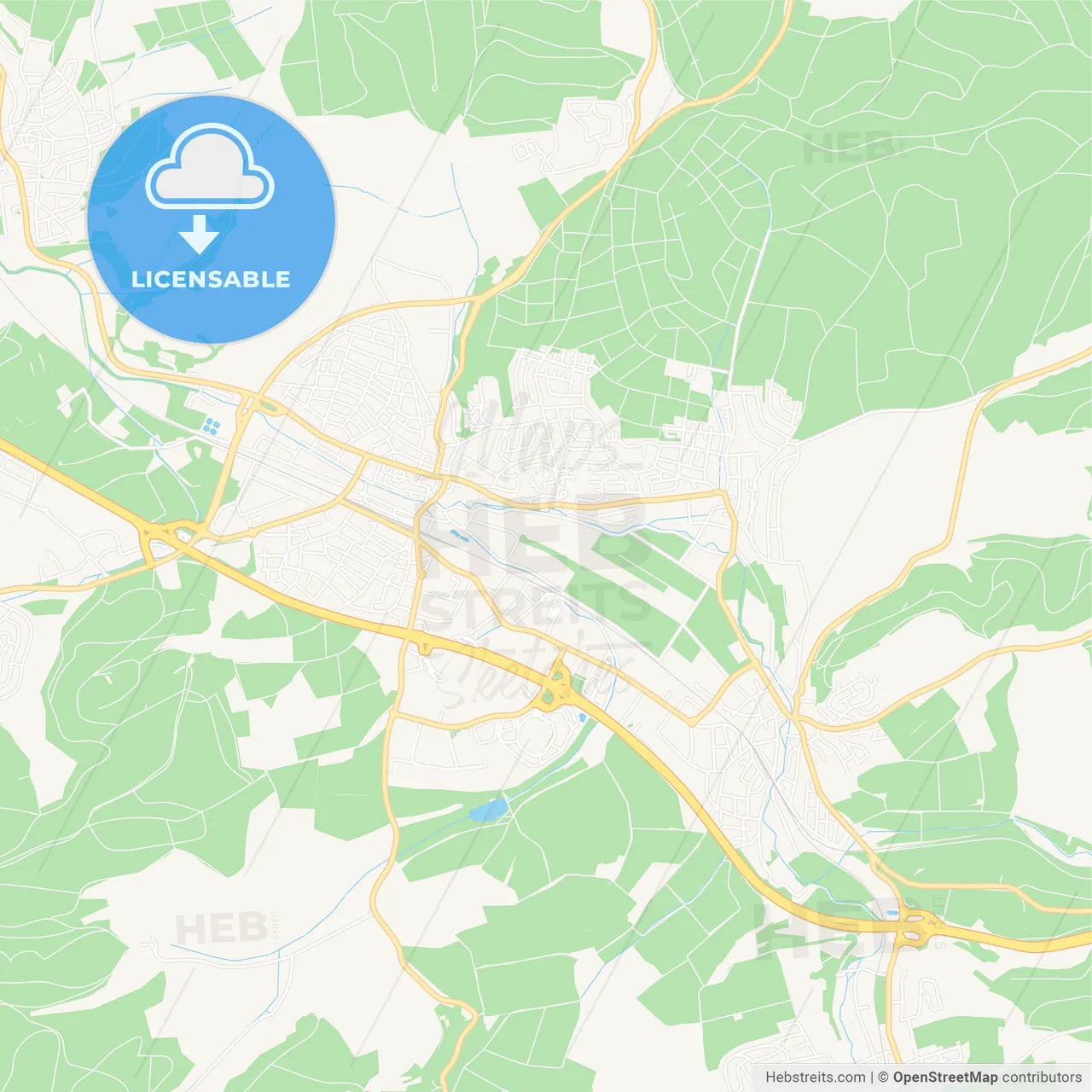 Sinsheim, Germany Vector Map - Classic Colors