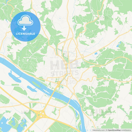 Deggendorf, Germany Vector Map - Classic Colors