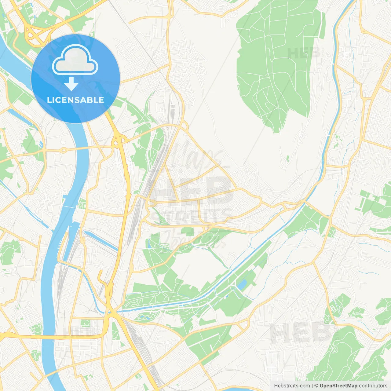 Weil am Rhein, Germany Vector Map - Classic Colors