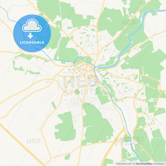 Navan, Ireland Vector Map - Classic Colors