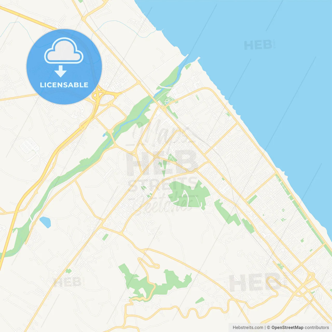 Montesilvano, Italy Vector Map - Classic Colors