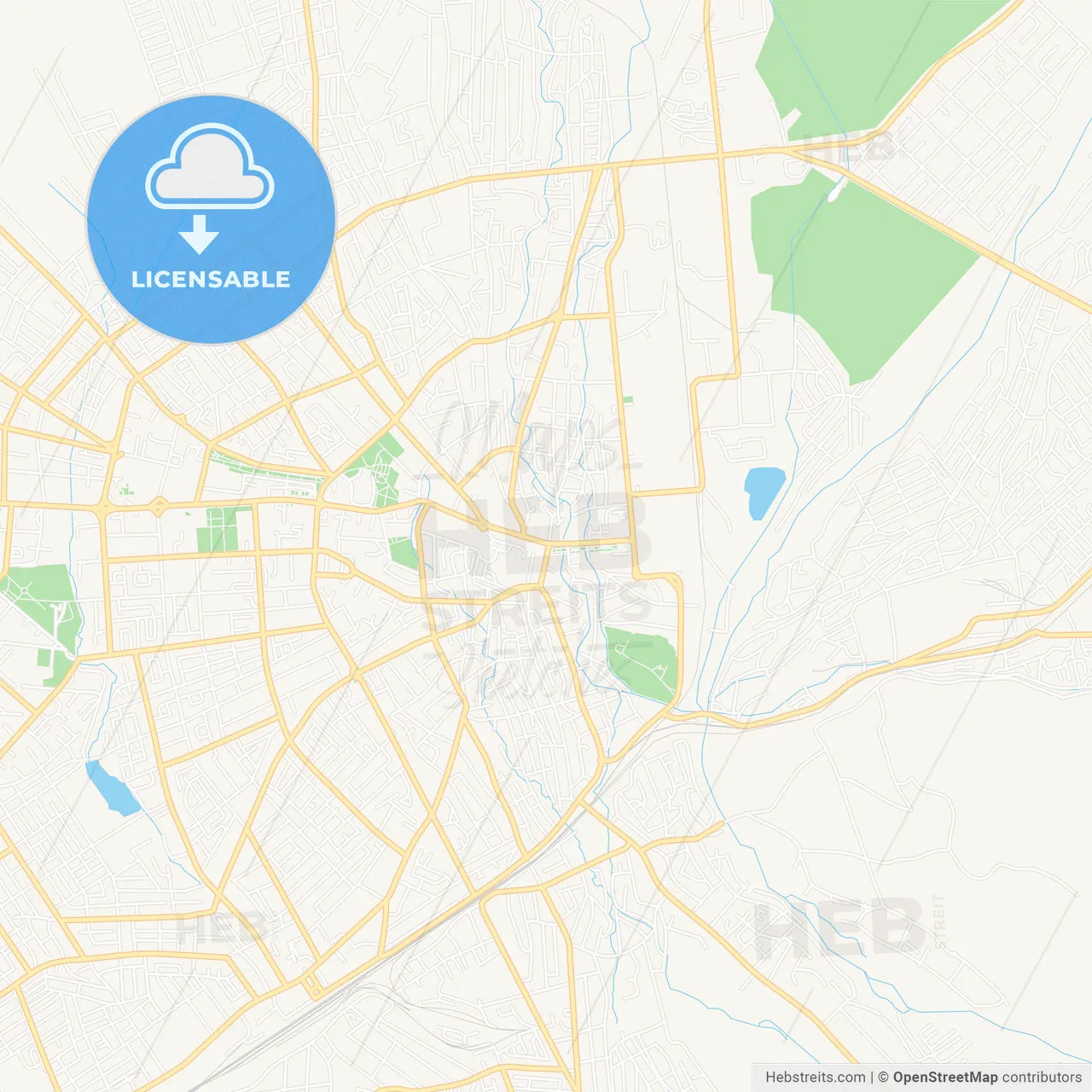 Taraz, Kazakhstan Vector Map - Classic Colors – HEBSTREITS