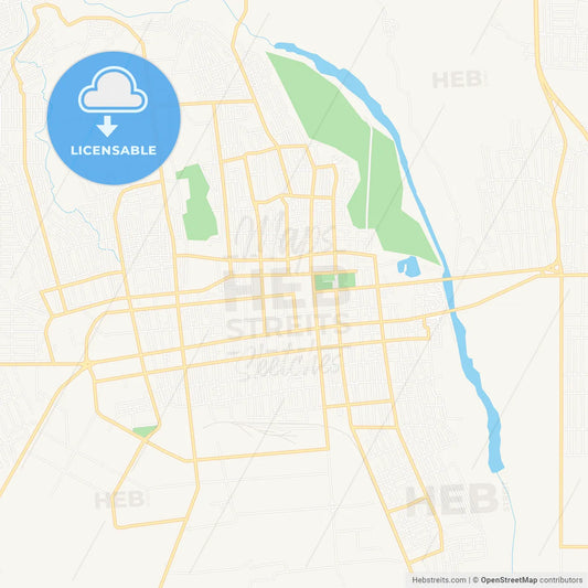 Taldykorgan, Kazakhstan Vector Map - Classic Colors