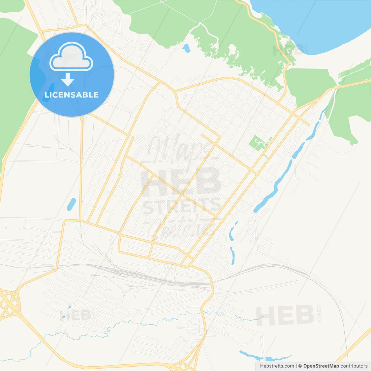 Schuchinsk, Kazakhstan Vector Map - Classic Colors