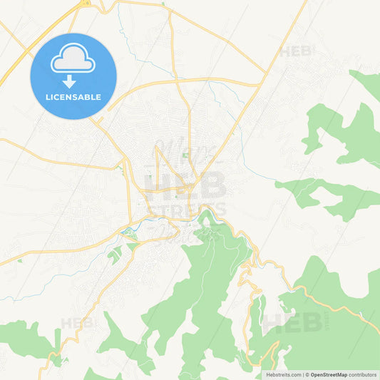 Prizreni / Prizren, Kosovo Vector Map - Classic Colors