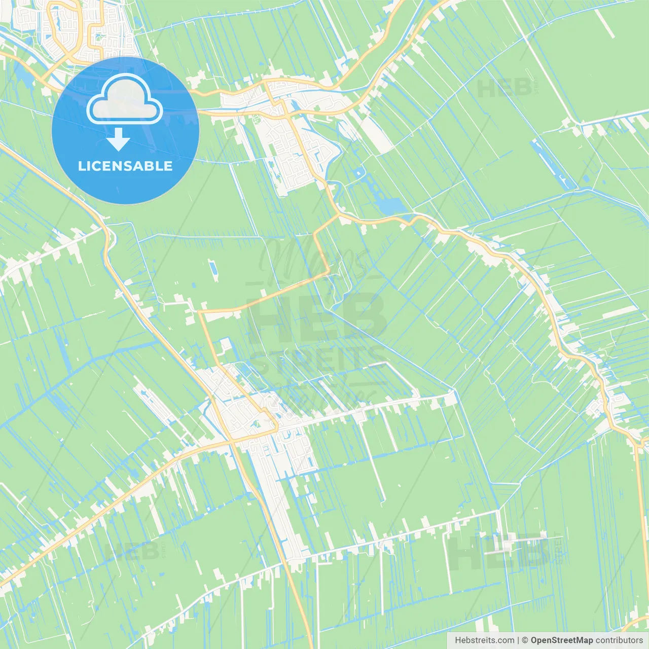 Krimpenerwaard, Netherlands Vector Map - Classic Colors