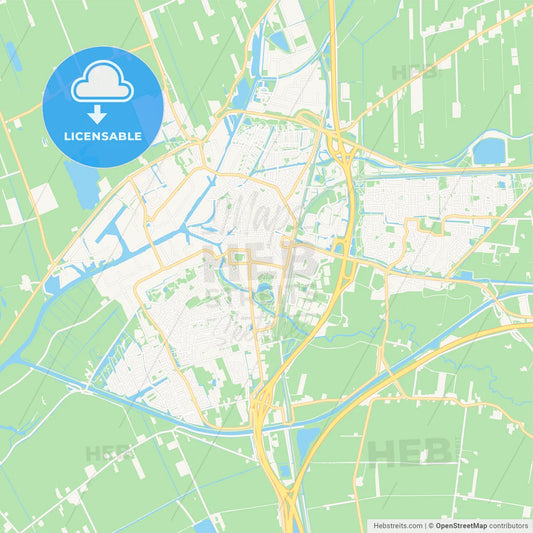 Meppel, Netherlands Vector Map - Classic Colors