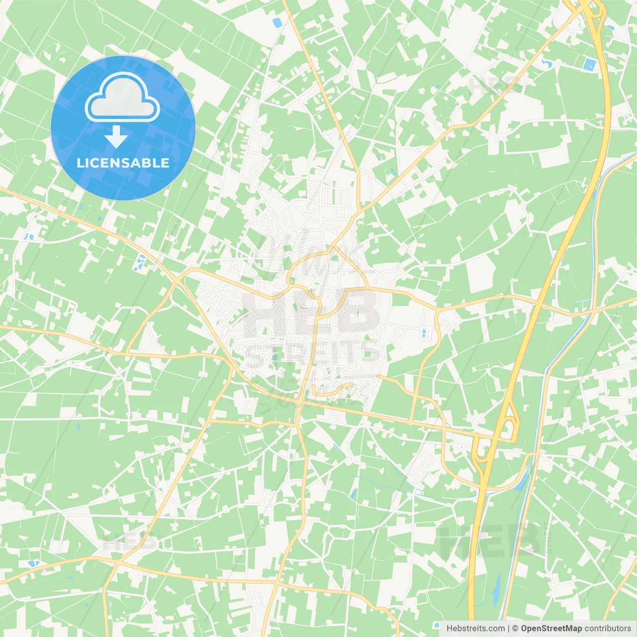 Epe, Netherlands Vector Map - Classic Colors