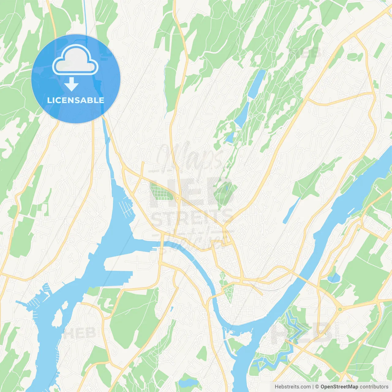 Fredrikstad, Norway Vector Map - Classic Colors