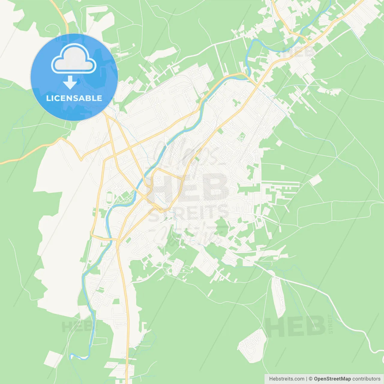 Odorheiu Secuiesc, Romania Vector Map - Classic Colors