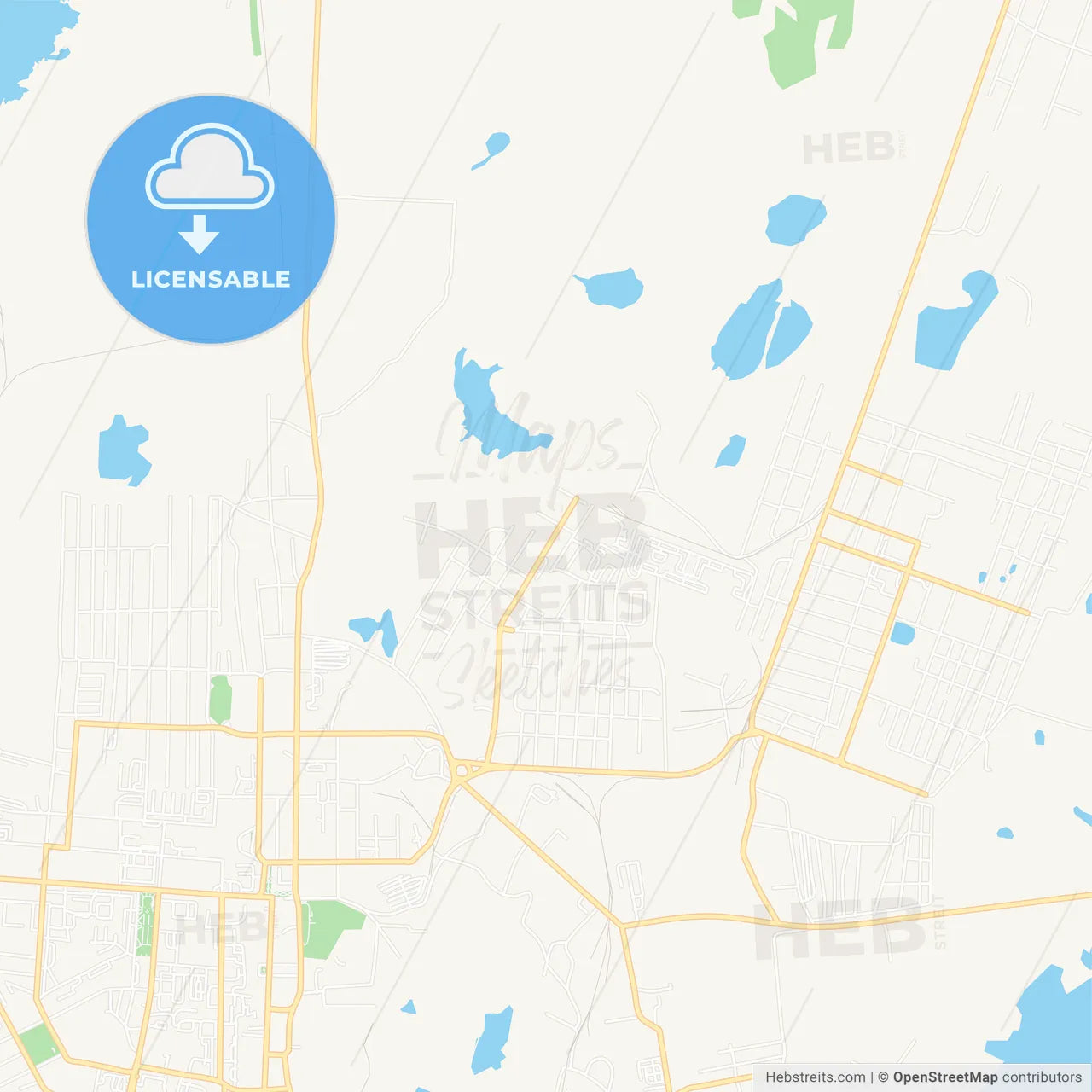 Kopeysk, Russia Vector Map - Classic Colors