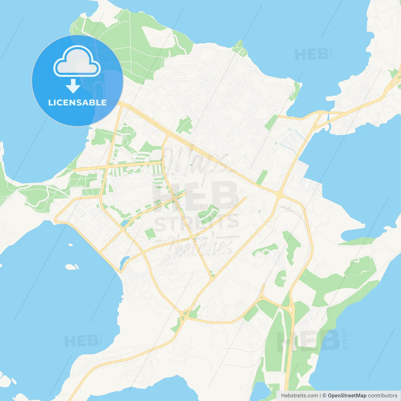 Ozyorsk, Russia Vector Map - Classic Colors