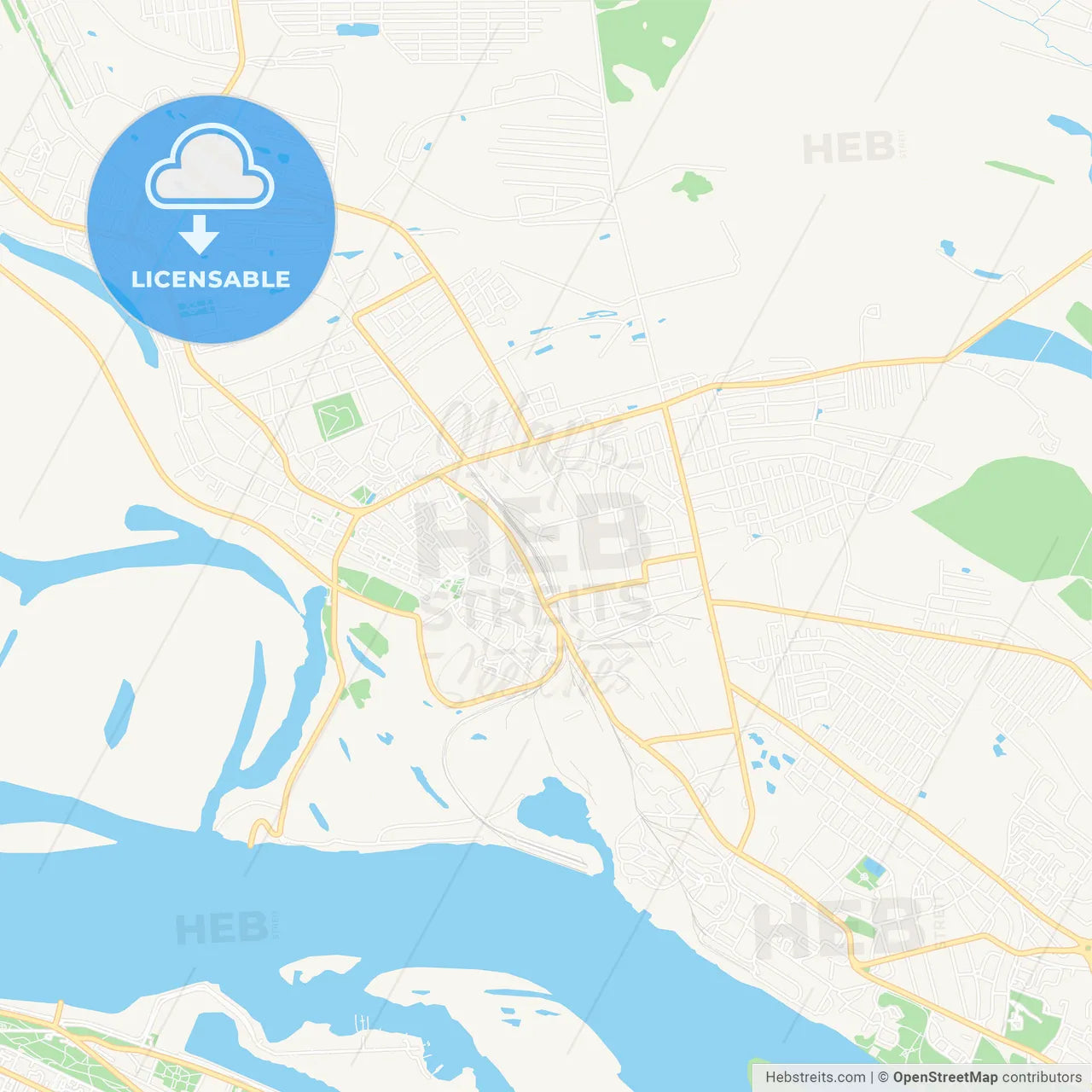 Bor, Russia Vector Map - Classic Colors