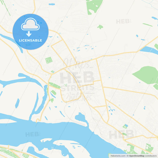 Bor, Russia Vector Map - Classic Colors