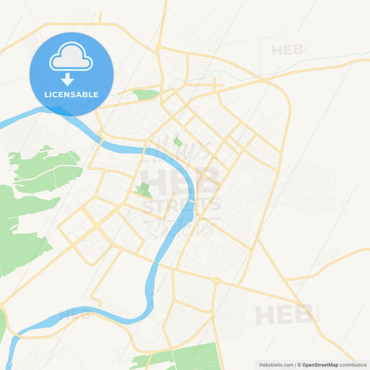 Minusinsk, Russia Vector Map - Classic Colors