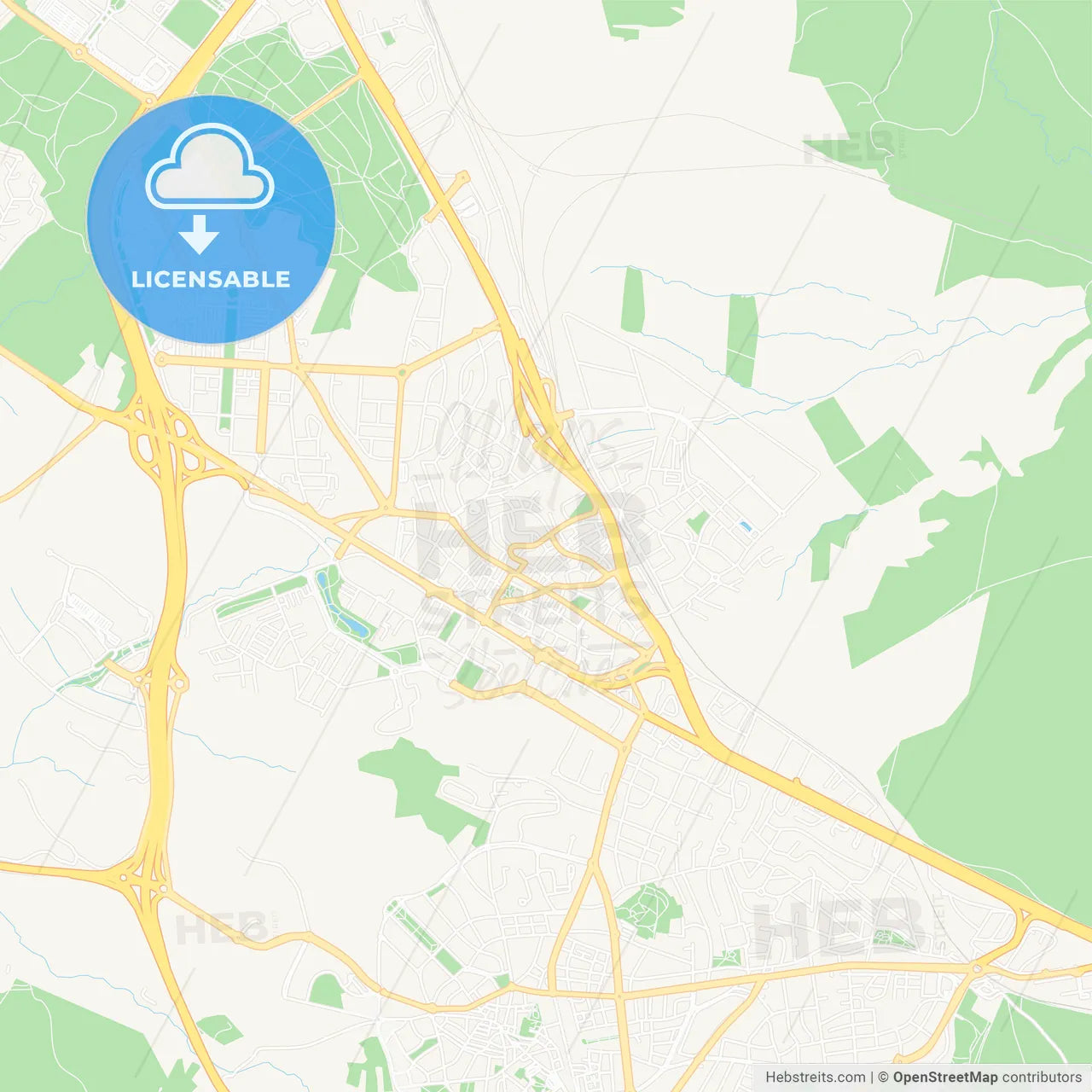 Las Rozas de Madrid, Spain Vector Map - Classic Colors