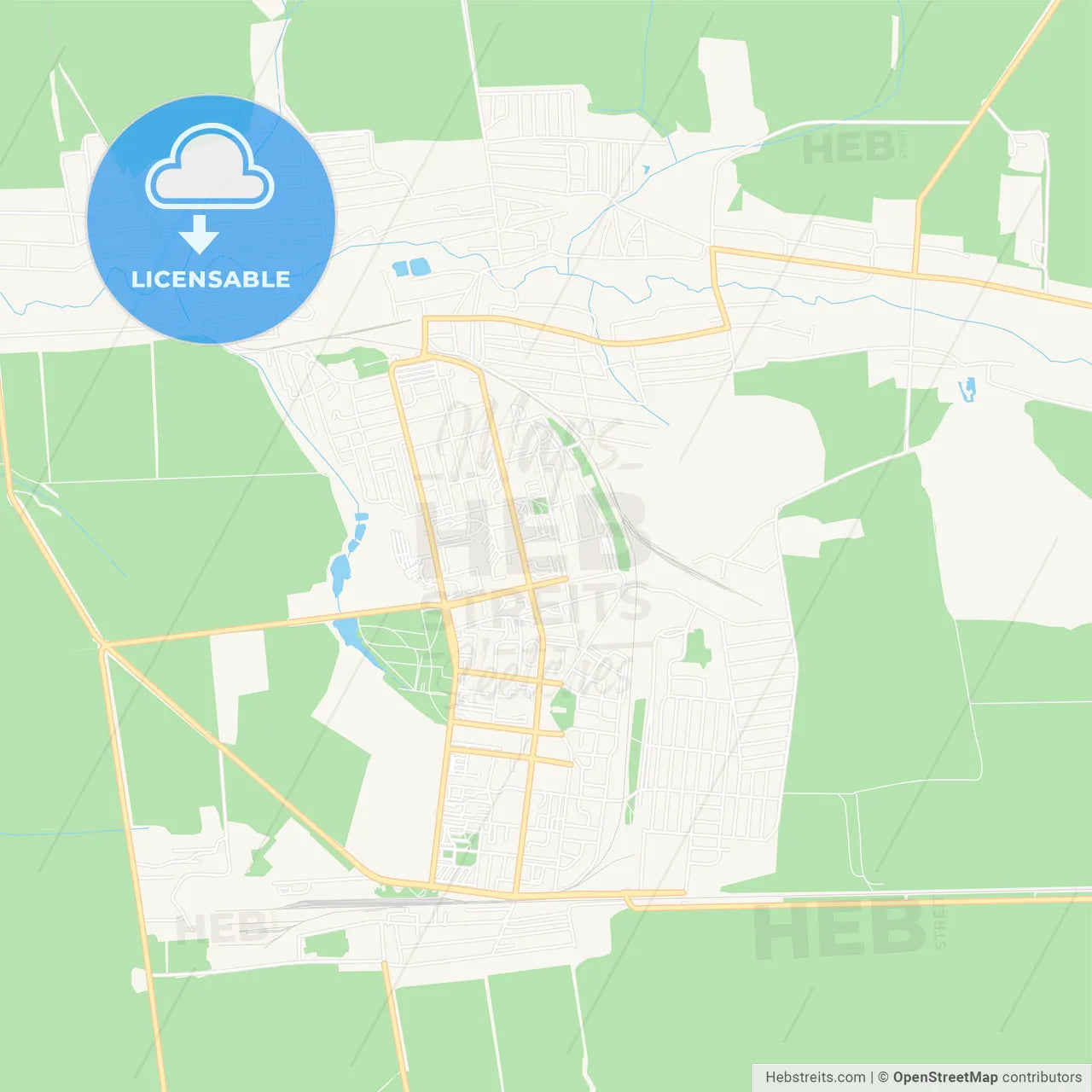 Dobropillia, Ukraine Vector Map - Classic Colors