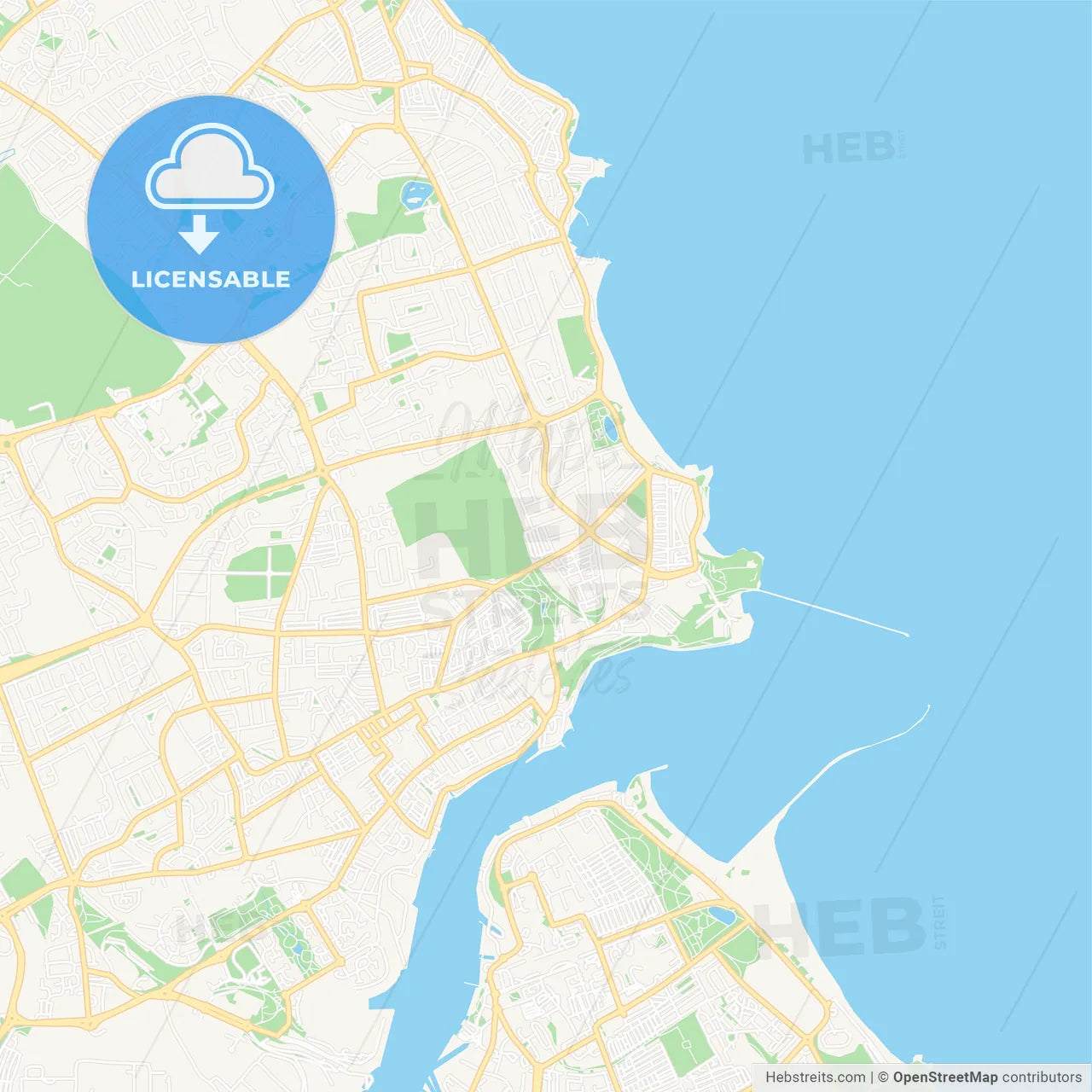 Tynemouth, England Vector Map - Classic Colors