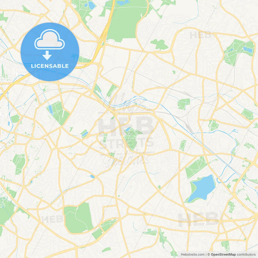 Smethwick, England Vector Map - Classic Colors