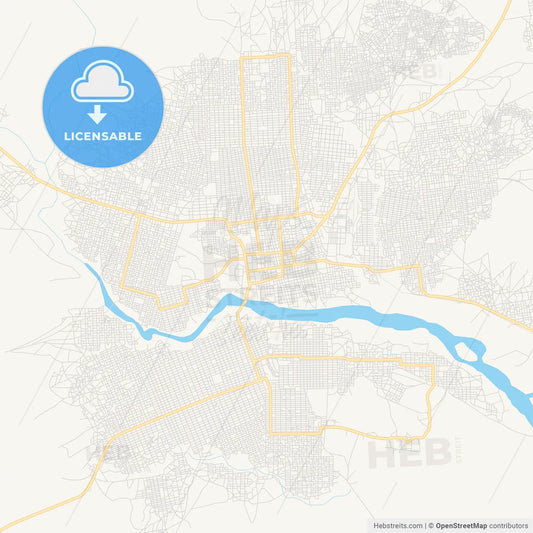 Printable street map of Nyala, Sudan