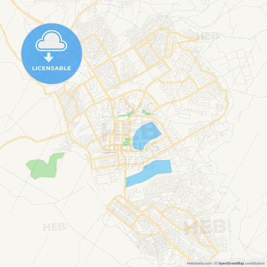 Printable street map of Kitwe, Zambia