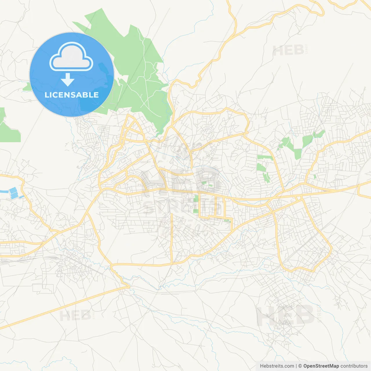 Printable street map of Mbeya, Tanzania