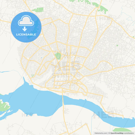 Printable street map of Porto-Novo, Benin