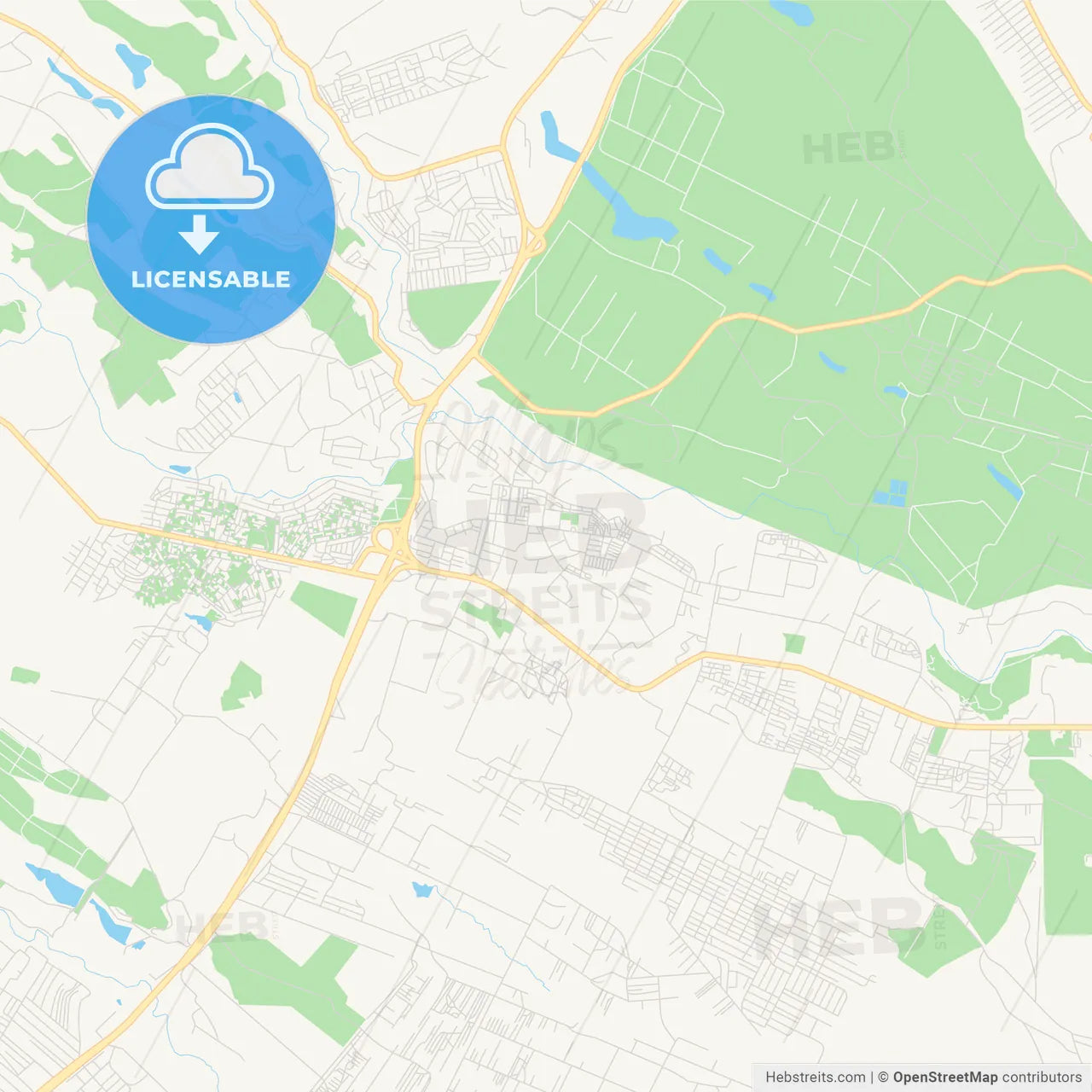 Printable street map of Thika, Kenya