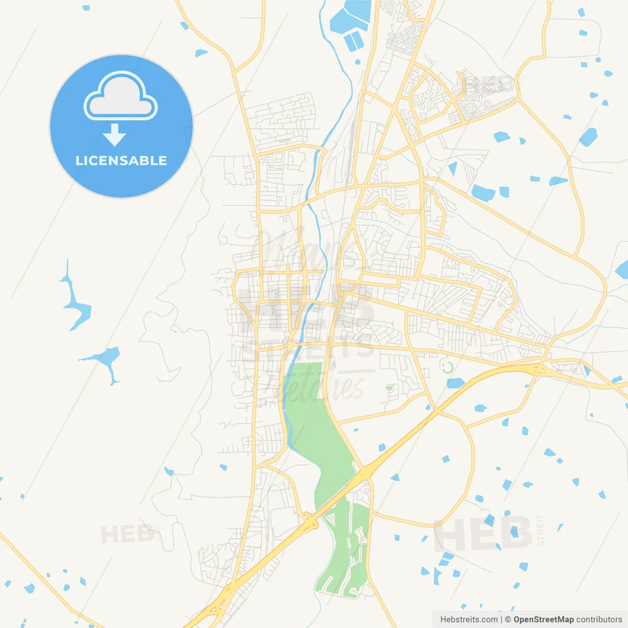 Printable street map of Paarl, South Africa