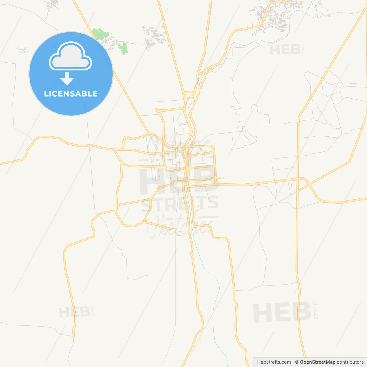 Printable street map of Shibin al Kawm, Egypt