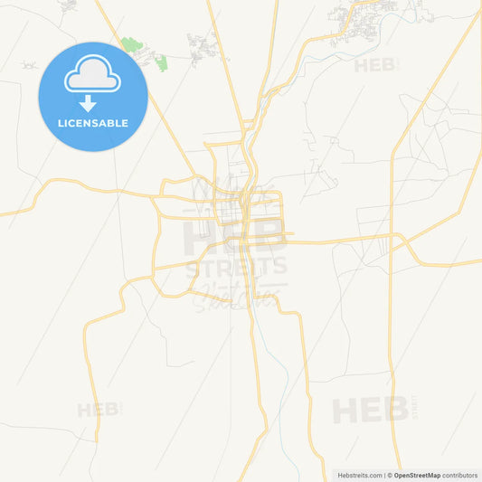 Printable street map of Shibin al Kawm, Egypt