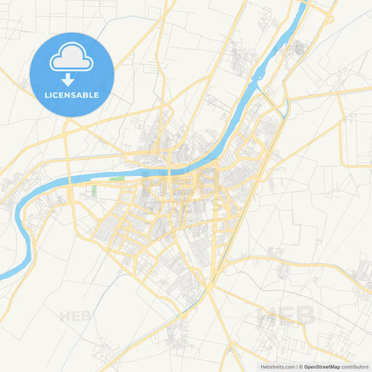 Printable street map of Talkha, Egypt