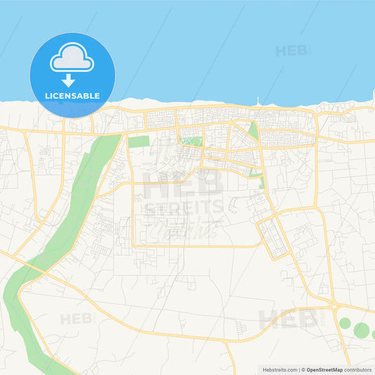 Printable street map of Sirte, Libya