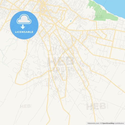 Printable street map of Zliten, Libya